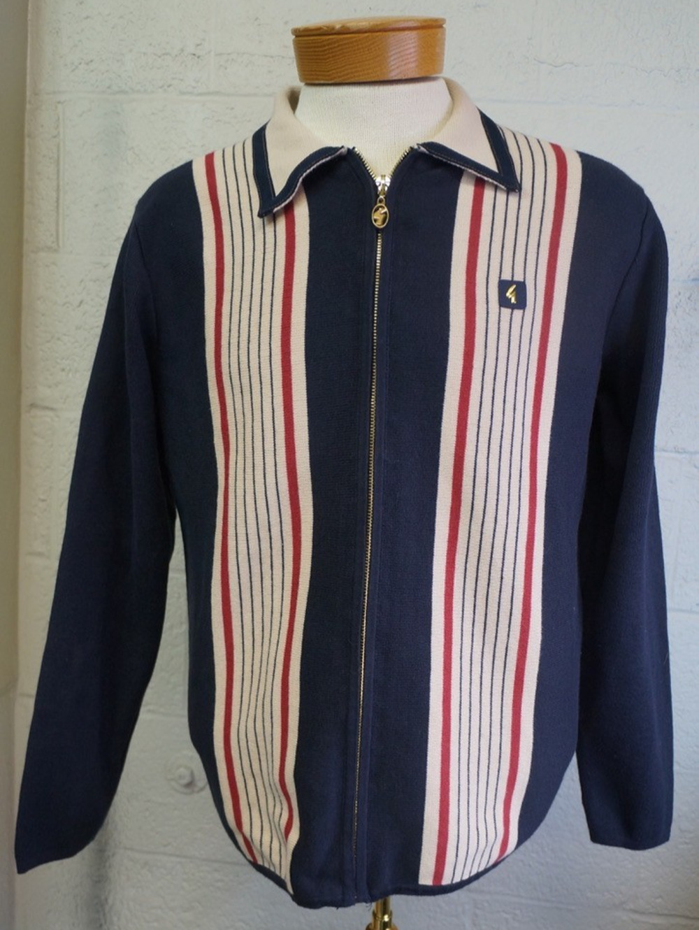 Gabicci Gregory Issac Edition Vintage Knit Polo Cardigan Sweater Full Zip Sz XL